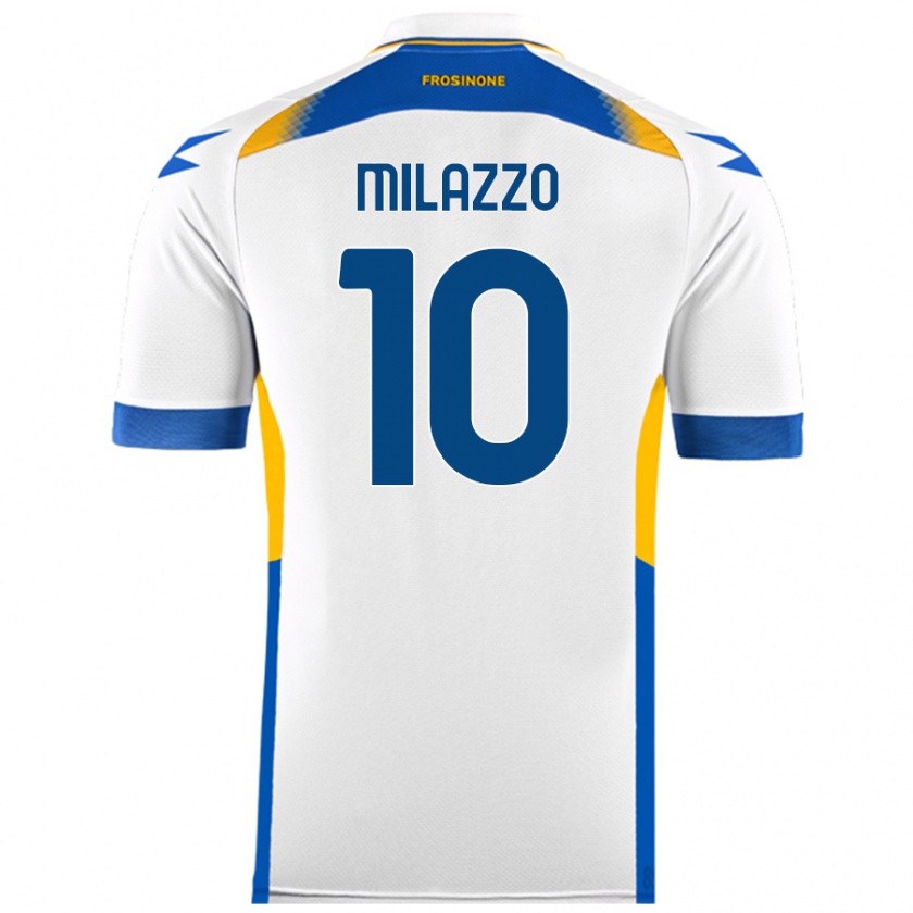 Kandiny Niño Camiseta Simone Milazzo #10 Blanco 2ª Equipación 2024/25 La Camisa Chile