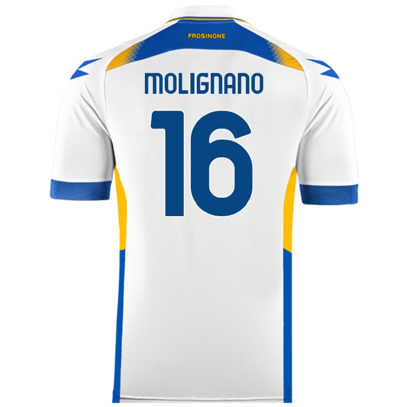 Kandiny Niño Camiseta Gaetano Molignano #16 Blanco 2ª Equipación 2024/25 La Camisa Chile