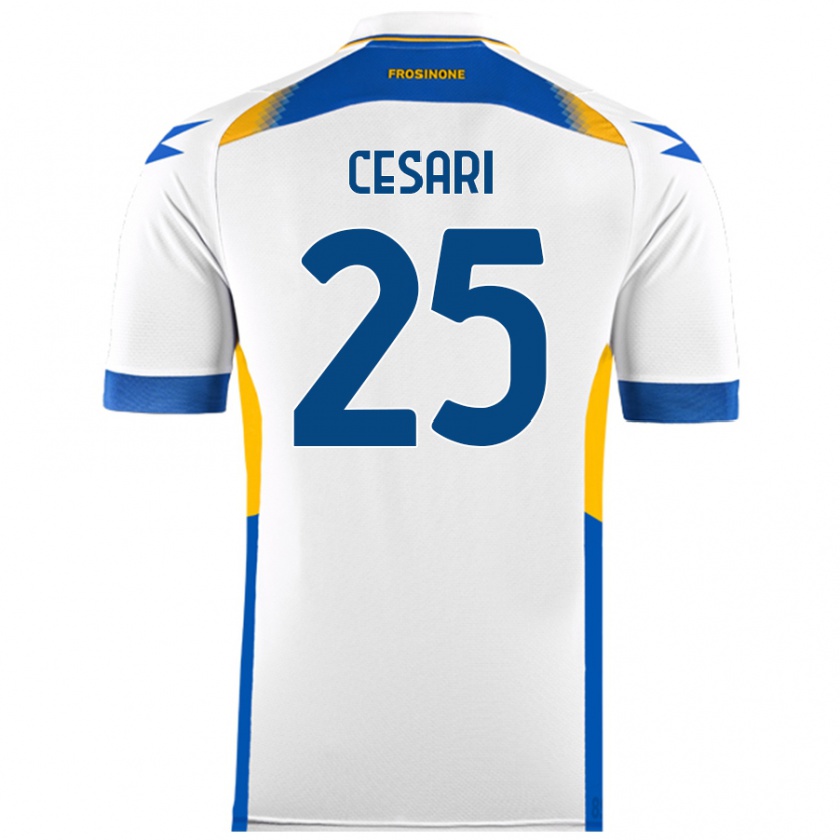 Kandiny Niño Camiseta Nicolò Cesari #25 Blanco 2ª Equipación 2024/25 La Camisa Chile