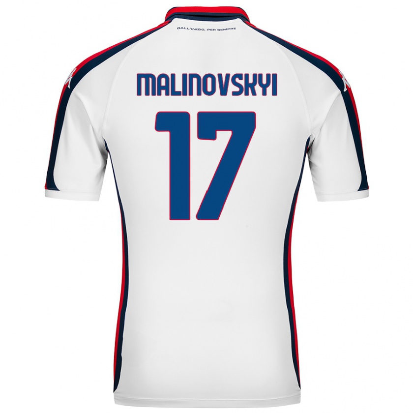 Kandiny Niño Camiseta Ruslan Malinovskyi #17 Blanco 2ª Equipación 2024/25 La Camisa Chile