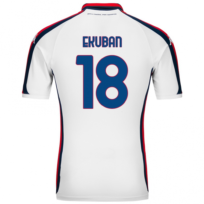 Kandiny Niño Camiseta Caleb Ekuban #18 Blanco 2ª Equipación 2024/25 La Camisa Chile