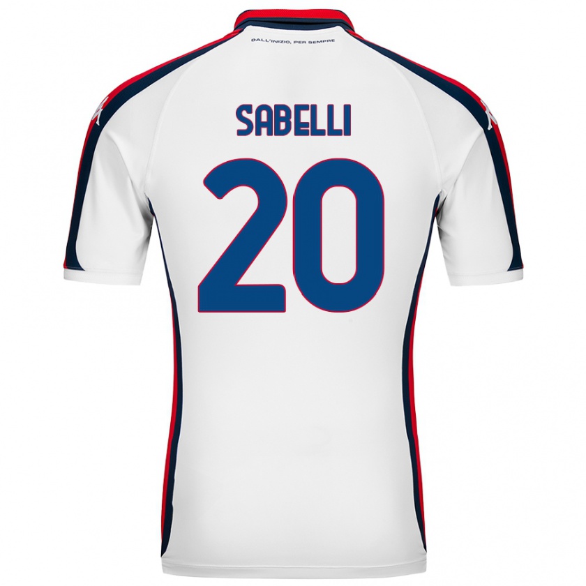 Kandiny Niño Camiseta Stefano Sabelli #20 Blanco 2ª Equipación 2024/25 La Camisa Chile