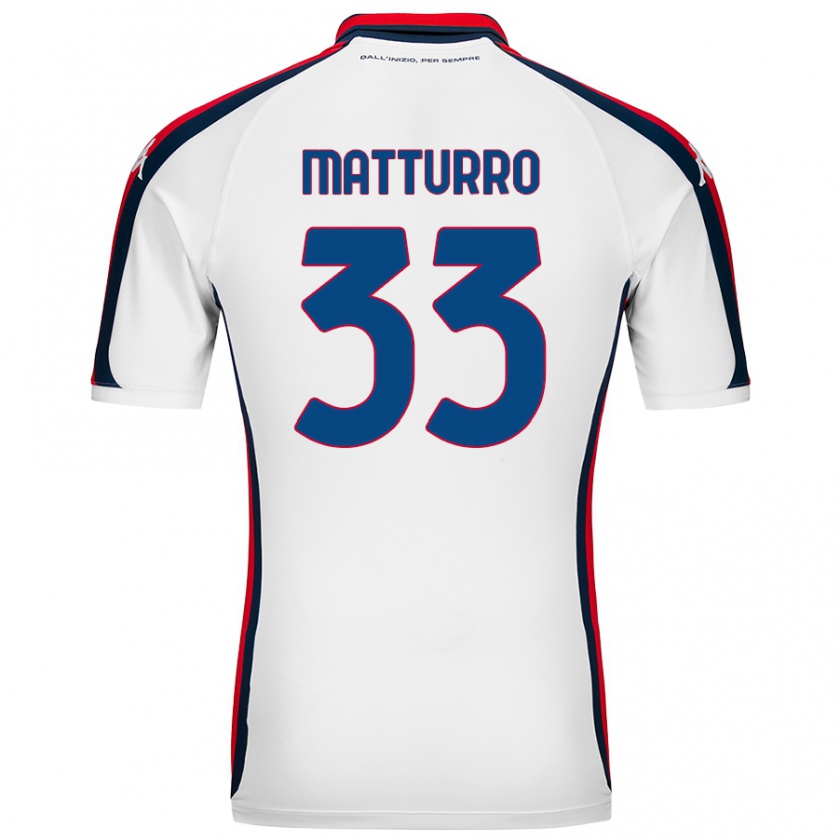 Kandiny Niño Camiseta Alan Matturro #33 Blanco 2ª Equipación 2024/25 La Camisa Chile