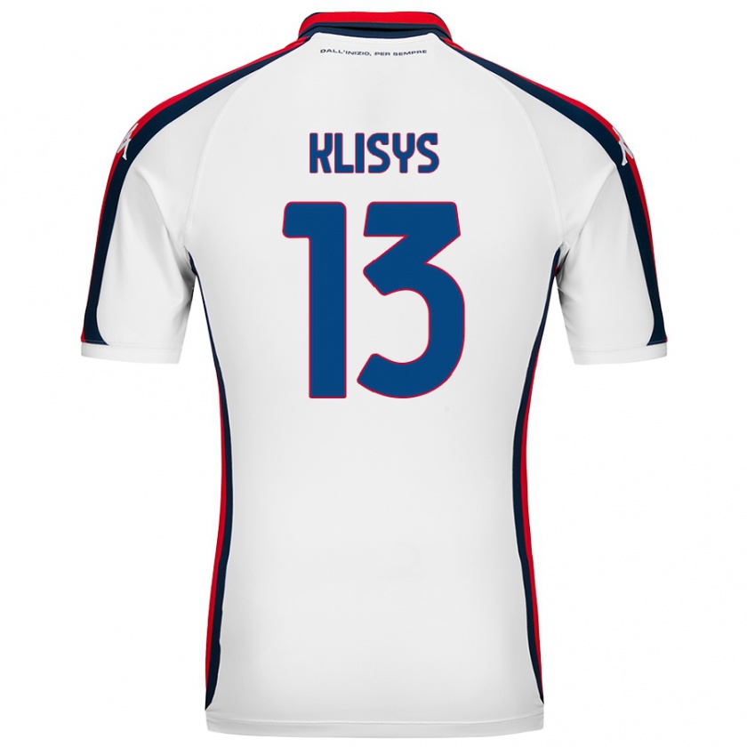 Kandiny Niño Camiseta Lukas Klisys #13 Blanco 2ª Equipación 2024/25 La Camisa Chile