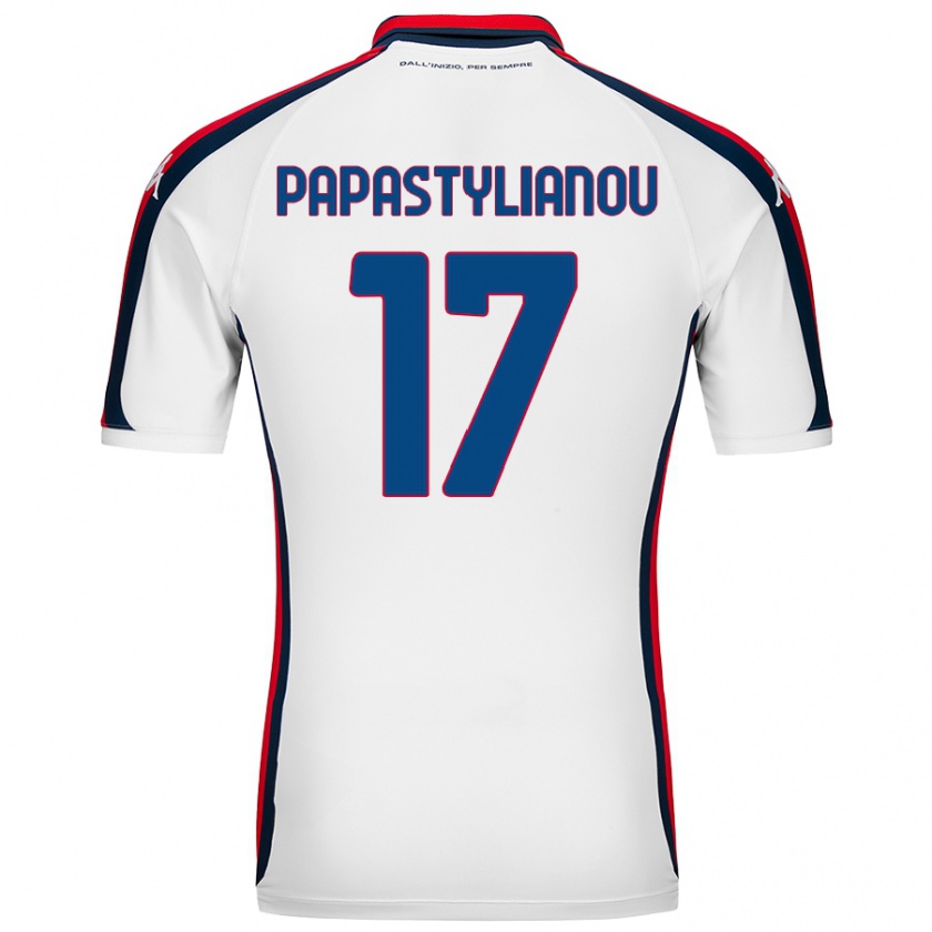 Kandiny Niño Camiseta Lysandros Andreas Papastylianou #17 Blanco 2ª Equipación 2024/25 La Camisa Chile