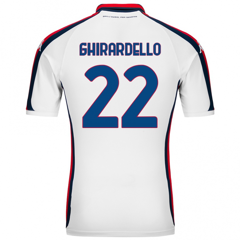 Kandiny Niño Camiseta Tommaso Ghirardello #22 Blanco 2ª Equipación 2024/25 La Camisa Chile