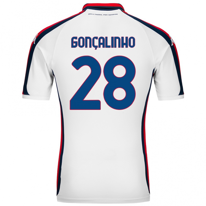 Kandiny Niño Camiseta João Gonçalinho #28 Blanco 2ª Equipación 2024/25 La Camisa Chile