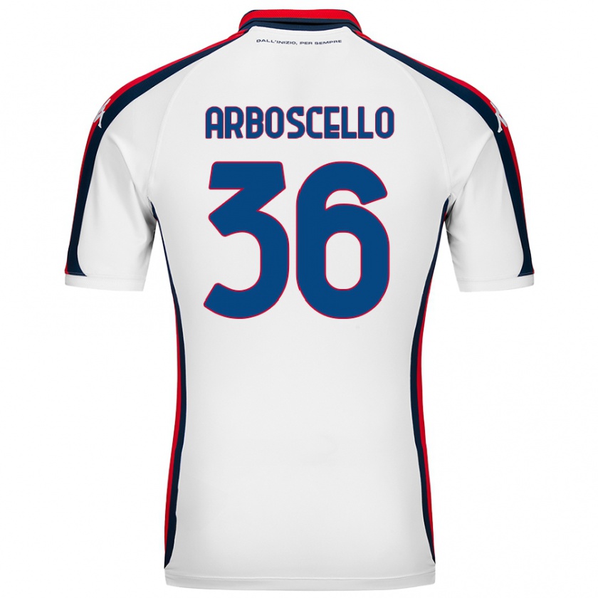 Kandiny Niño Camiseta Riccardo Arboscello #36 Blanco 2ª Equipación 2024/25 La Camisa Chile