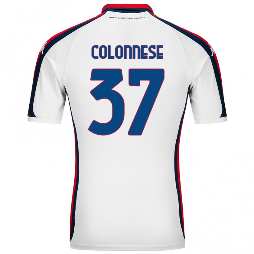 Kandiny Niño Camiseta Lorenzo Colonnese #37 Blanco 2ª Equipación 2024/25 La Camisa Chile