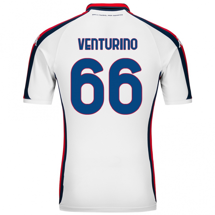 Kandiny Niño Camiseta Lorenzo Venturino #66 Blanco 2ª Equipación 2024/25 La Camisa Chile