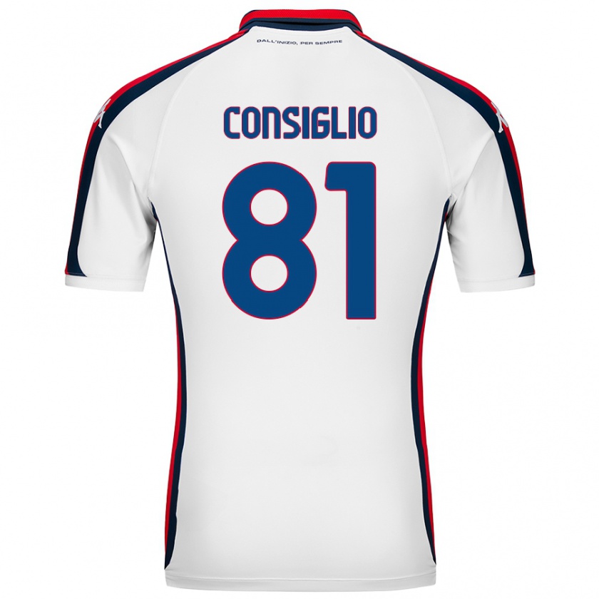 Kandiny Niño Camiseta Leonardo Consiglio #81 Blanco 2ª Equipación 2024/25 La Camisa Chile