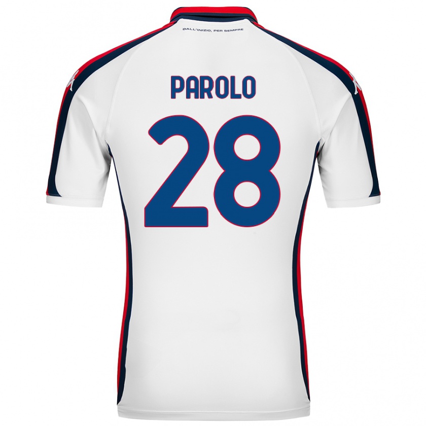 Kandiny Niño Camiseta Lucrezia Parolo #28 Blanco 2ª Equipación 2024/25 La Camisa Chile