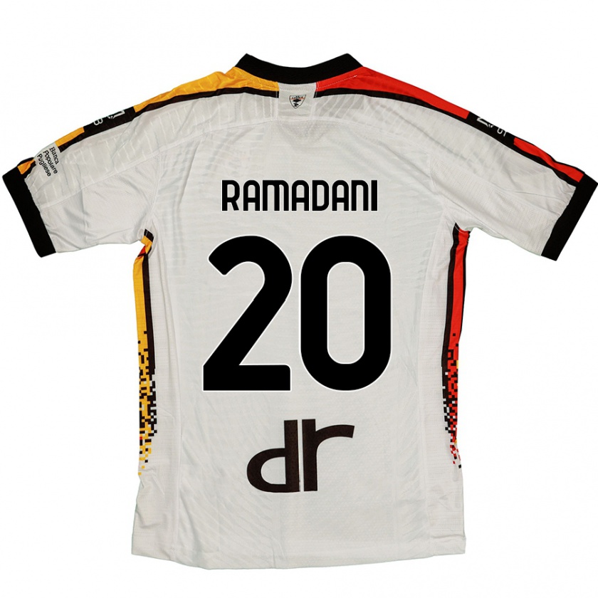 Kandiny Niño Camiseta Ylber Ramadani #20 Blanco Negro 2ª Equipación 2024/25 La Camisa Chile