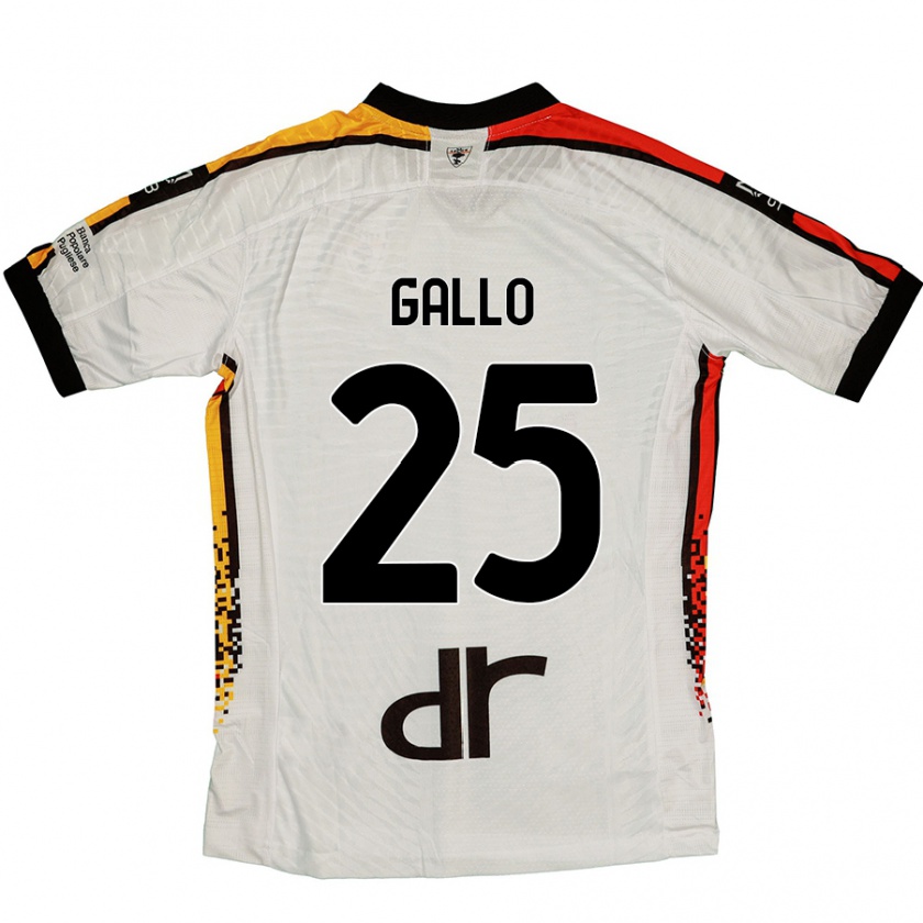 Kandiny Niño Camiseta Antonino Gallo #25 Blanco Negro 2ª Equipación 2024/25 La Camisa Chile