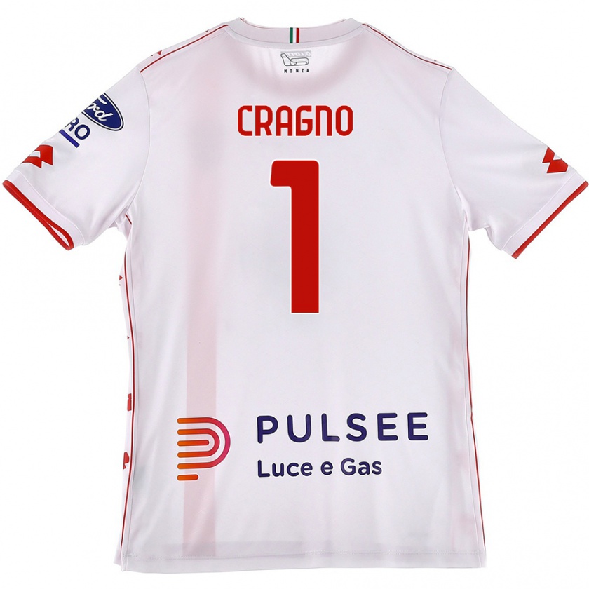 Kandiny Niño Camiseta Alessio Cragno #1 Blanco Rojo 2ª Equipación 2024/25 La Camisa Chile