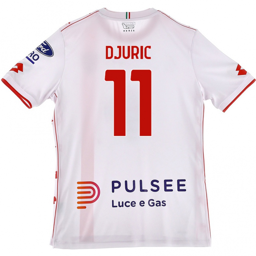 Kandiny Niño Camiseta Milan Djuric #11 Blanco Rojo 2ª Equipación 2024/25 La Camisa Chile