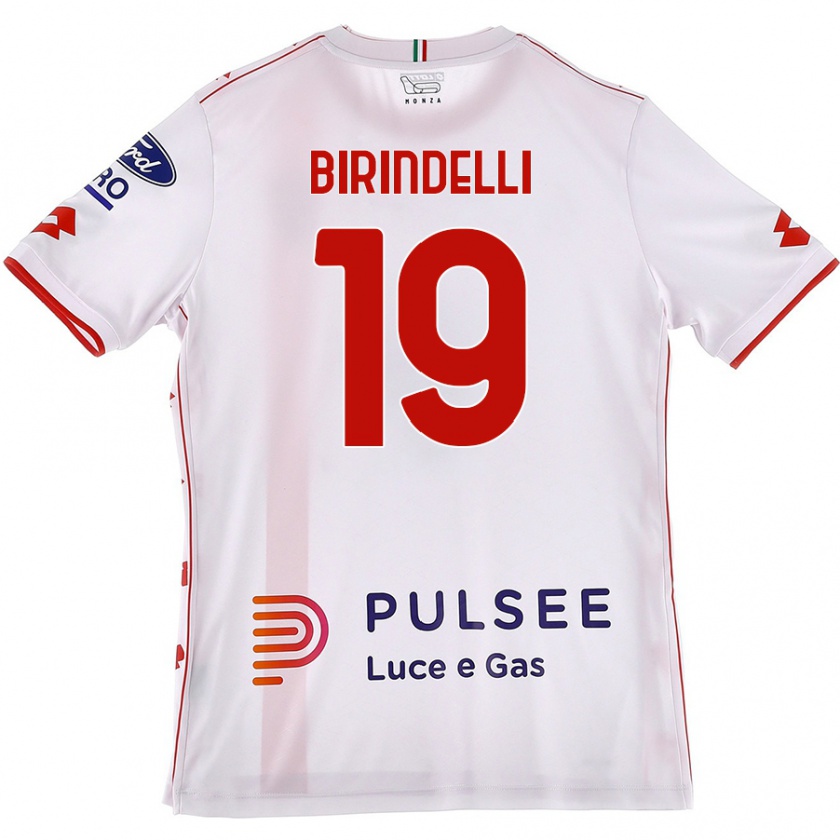 Kandiny Niño Camiseta Samuele Birindelli #19 Blanco Rojo 2ª Equipación 2024/25 La Camisa Chile