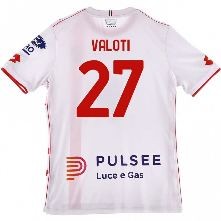 Kandiny Niño Camiseta Mattia Valoti #27 Blanco Rojo 2ª Equipación 2024/25 La Camisa Chile