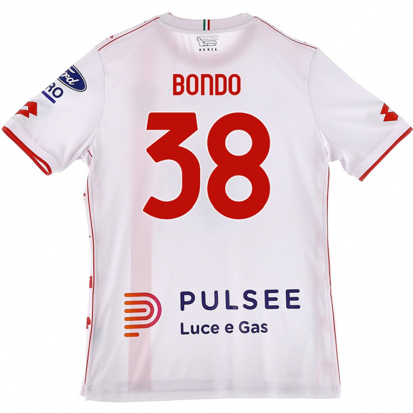 Kandiny Niño Camiseta Warren Bondo #38 Blanco Rojo 2ª Equipación 2024/25 La Camisa Chile