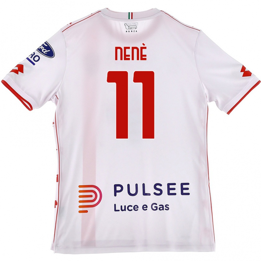 Kandiny Niño Camiseta Stephen Nenè #11 Blanco Rojo 2ª Equipación 2024/25 La Camisa Chile