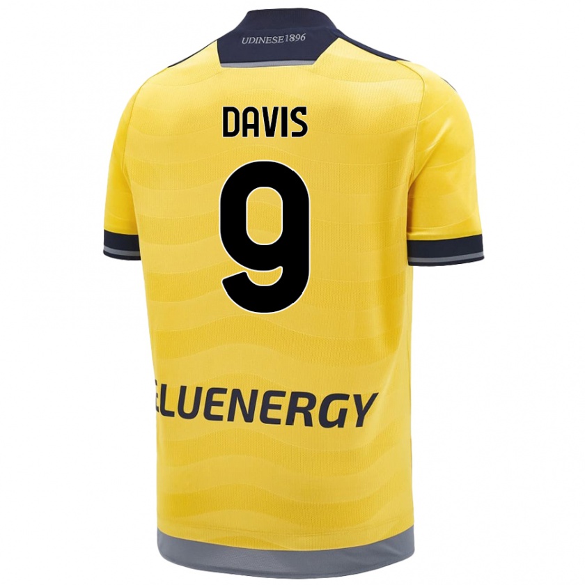 Kandiny Niño Camiseta Keinan Davis #9 Dorado 2ª Equipación 2024/25 La Camisa Chile