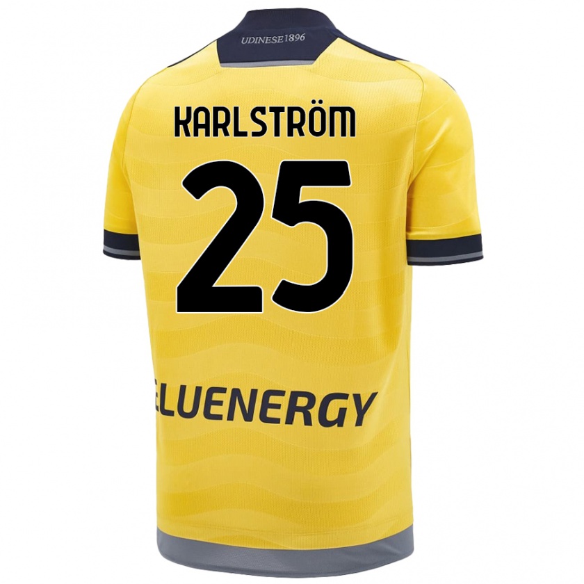 Kandiny Niño Camiseta Jesper Karlström #25 Dorado 2ª Equipación 2024/25 La Camisa Chile