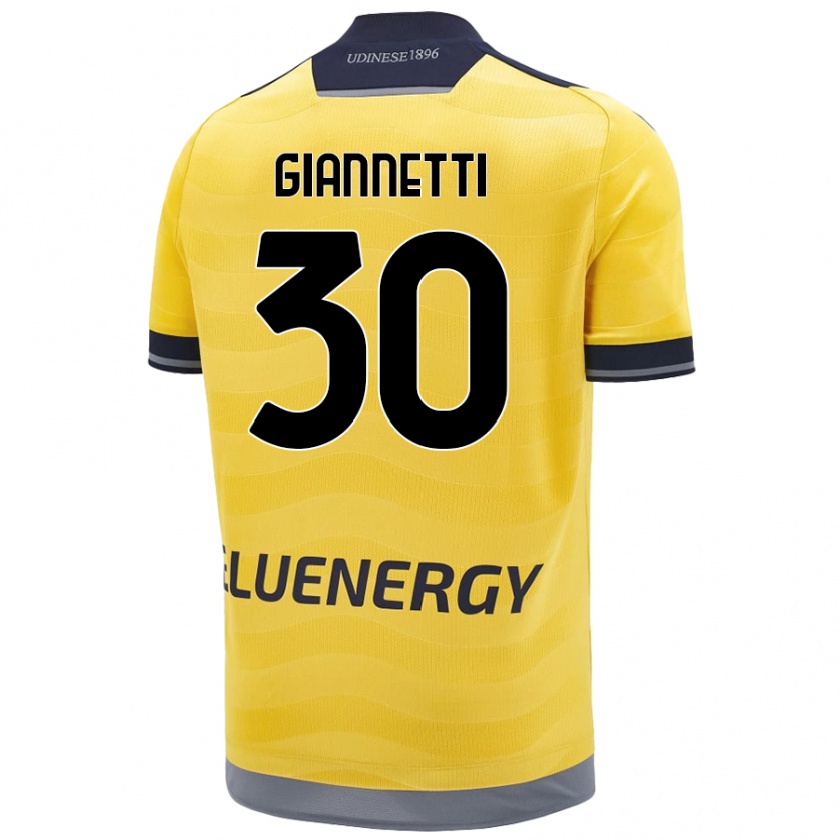 Kandiny Niño Camiseta Lautaro Giannetti #30 Dorado 2ª Equipación 2024/25 La Camisa Chile