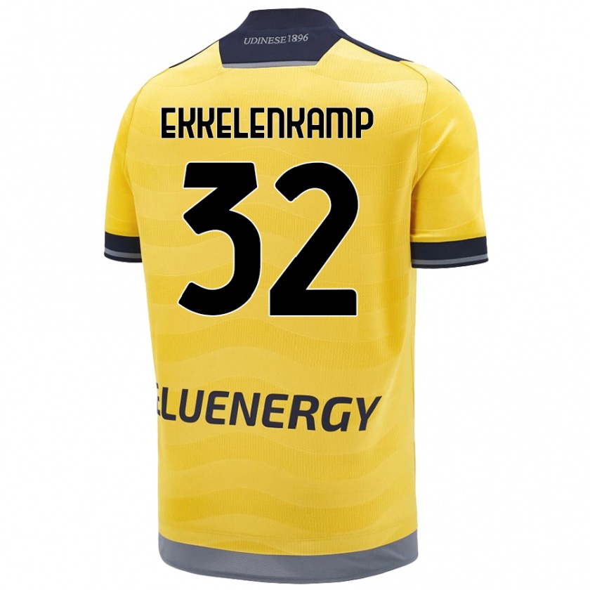 Kandiny Niño Camiseta Jurgen Ekkelenkamp #32 Dorado 2ª Equipación 2024/25 La Camisa Chile