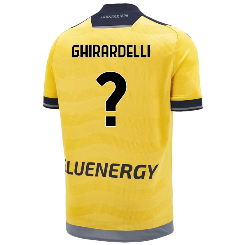 Kandiny Niño Camiseta Davide Ghirardelli #0 Dorado 2ª Equipación 2024/25 La Camisa Chile