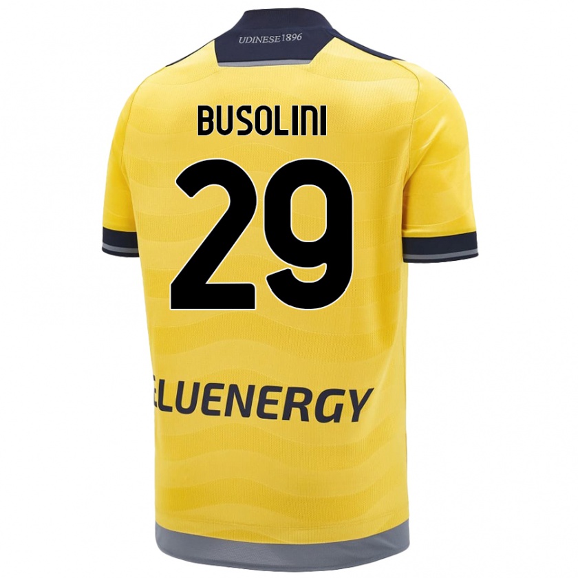 Kandiny Niño Camiseta Alessandro Busolini #29 Dorado 2ª Equipación 2024/25 La Camisa Chile