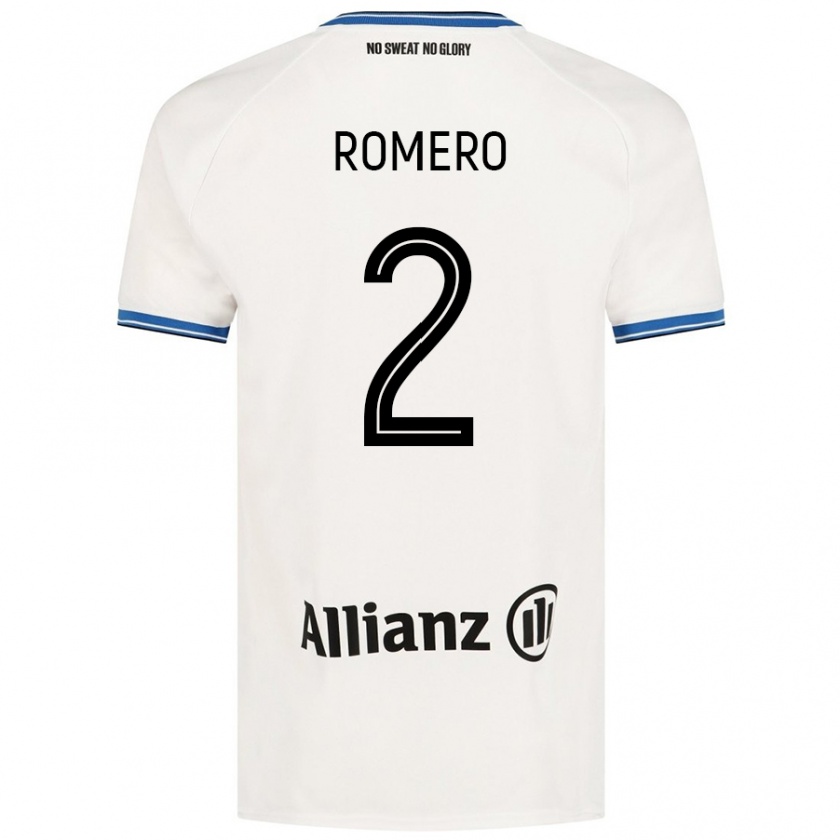 Kandiny Niño Camiseta Zaid Romero #2 Blanco 2ª Equipación 2024/25 La Camisa Chile