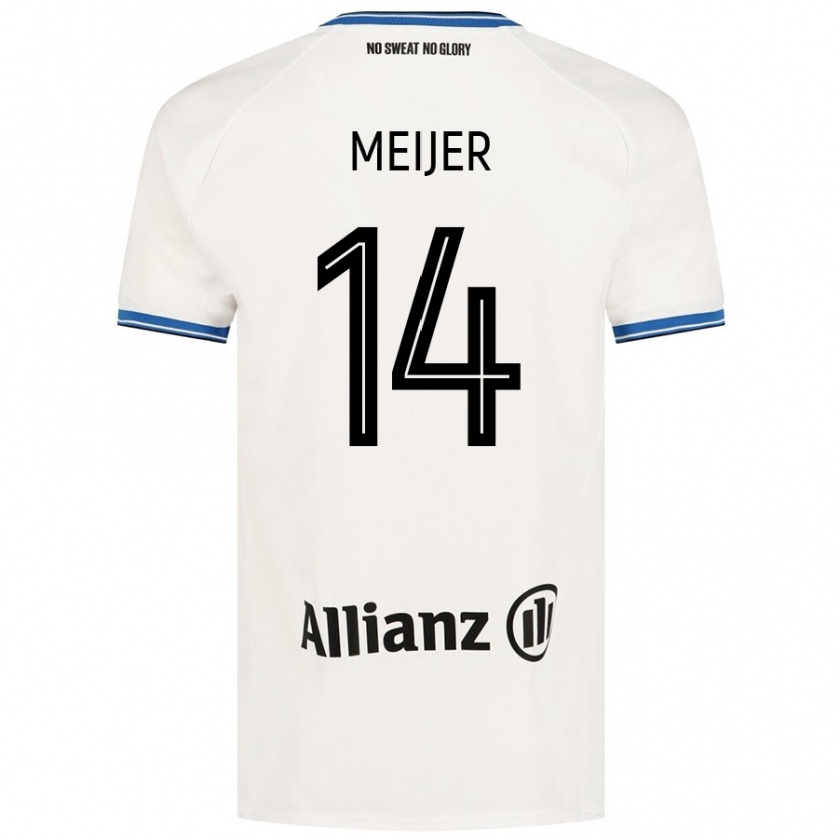 Kandiny Niño Camiseta Bjorn Meijer #14 Blanco 2ª Equipación 2024/25 La Camisa Chile