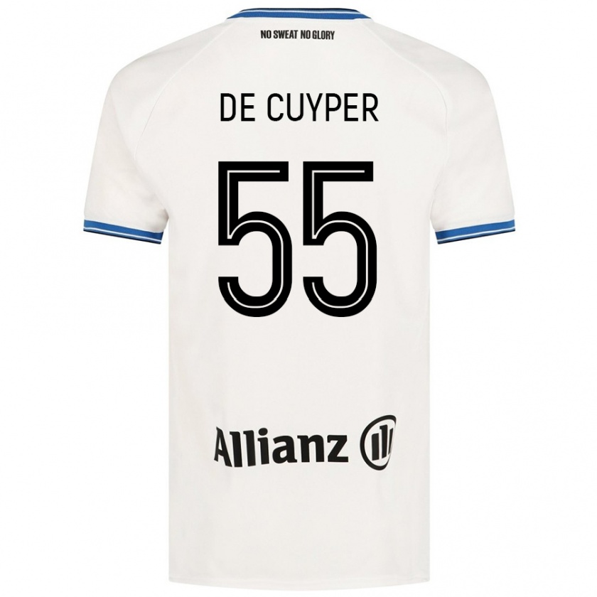 Kandiny Niño Camiseta Maxim De Cuyper #55 Blanco 2ª Equipación 2024/25 La Camisa Chile