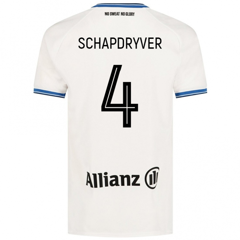 Kandiny Niño Camiseta Emely Schapdryver #4 Blanco 2ª Equipación 2024/25 La Camisa Chile