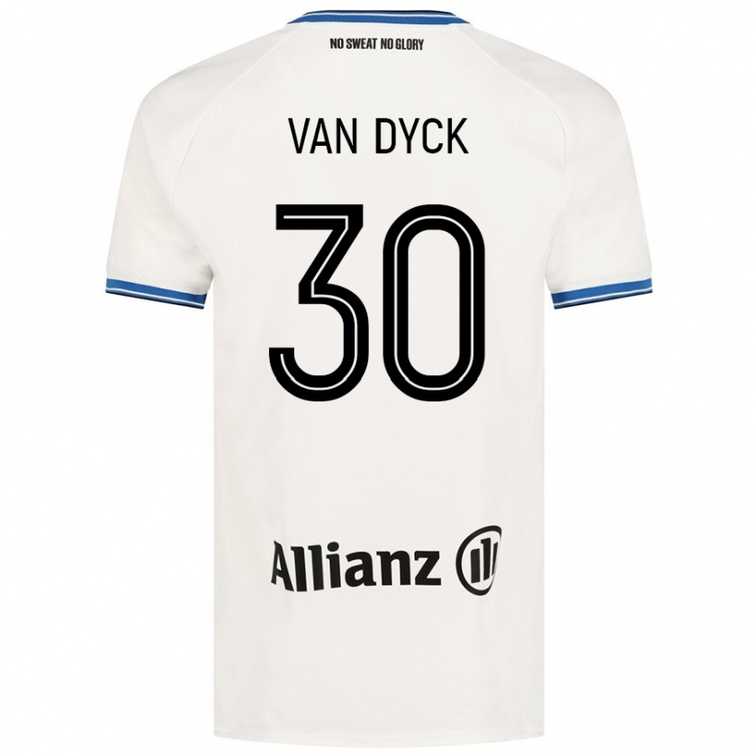 Kandiny Niño Camiseta Nell Van Dyck #30 Blanco 2ª Equipación 2024/25 La Camisa Chile