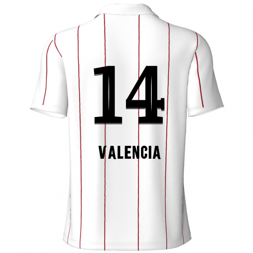 Kandiny Niño Camiseta Anthony Valencia #14 Blanco Negro 2ª Equipación 2024/25 La Camisa Chile