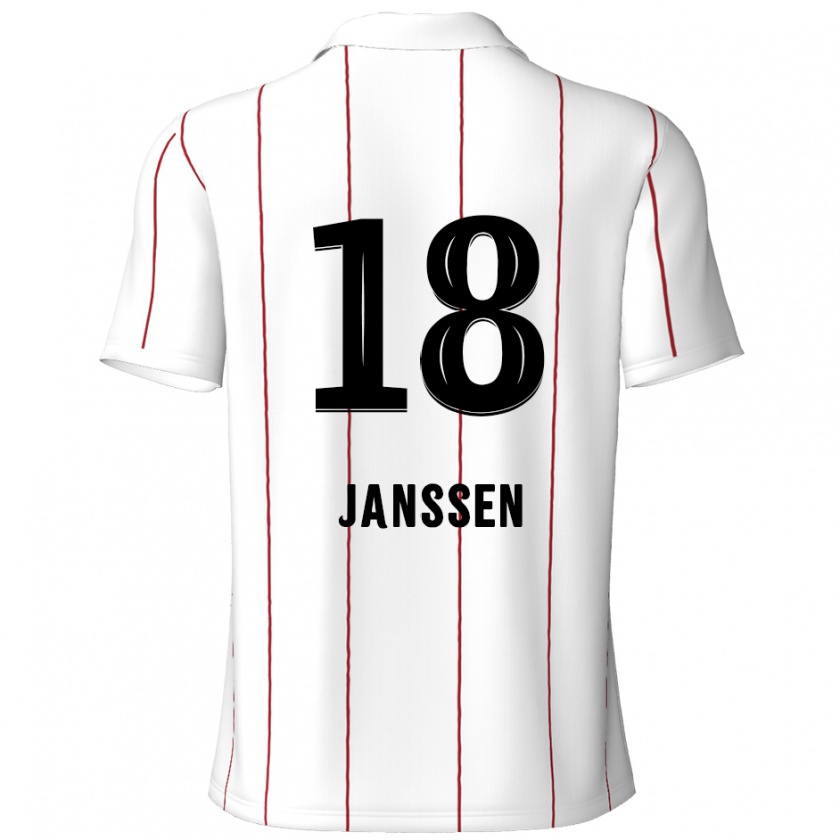 Kandiny Niño Camiseta Vincent Janssen #18 Blanco Negro 2ª Equipación 2024/25 La Camisa Chile