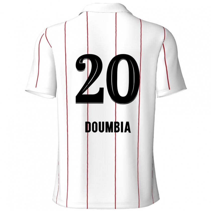 Kandiny Niño Camiseta Mahamadou Doumbia #20 Blanco Negro 2ª Equipación 2024/25 La Camisa Chile