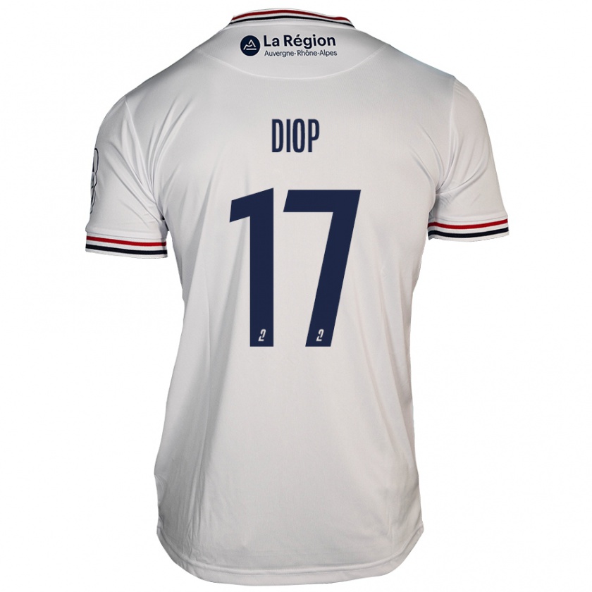 Kandiny Niño Camiseta Ousmane Diop #17 Blanco 2ª Equipación 2024/25 La Camisa Chile