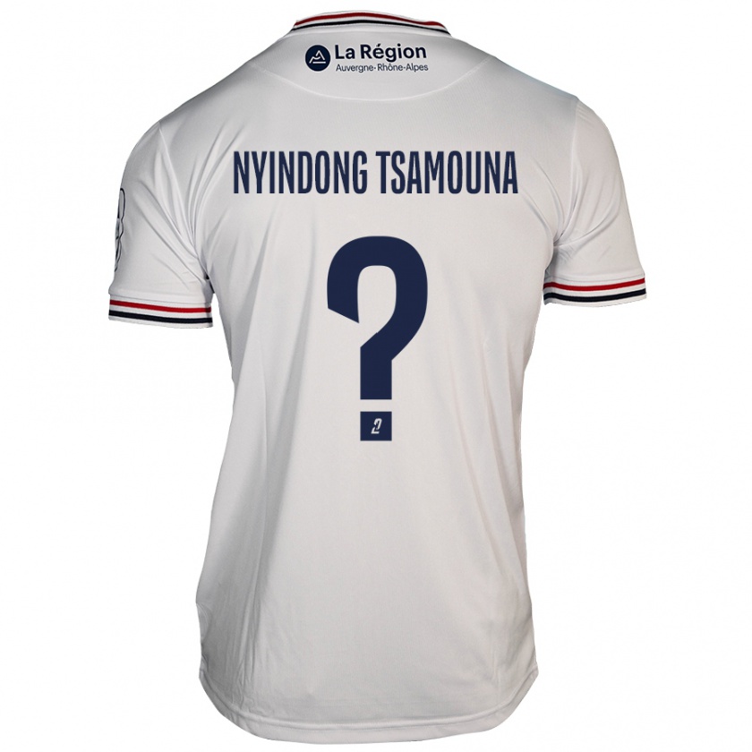 Kandiny Niño Camiseta Jean Nyindong Tsamouna #0 Blanco 2ª Equipación 2024/25 La Camisa Chile