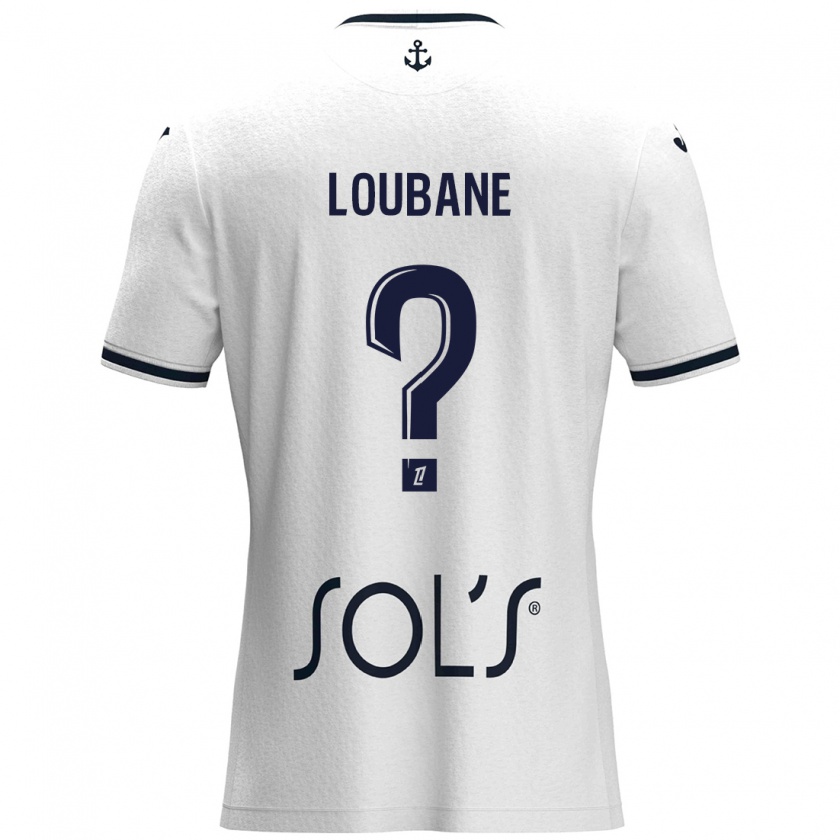 Kandiny Niño Camiseta Yassine Loubane #0 Blanco Azul Oscuro 2ª Equipación 2024/25 La Camisa Chile