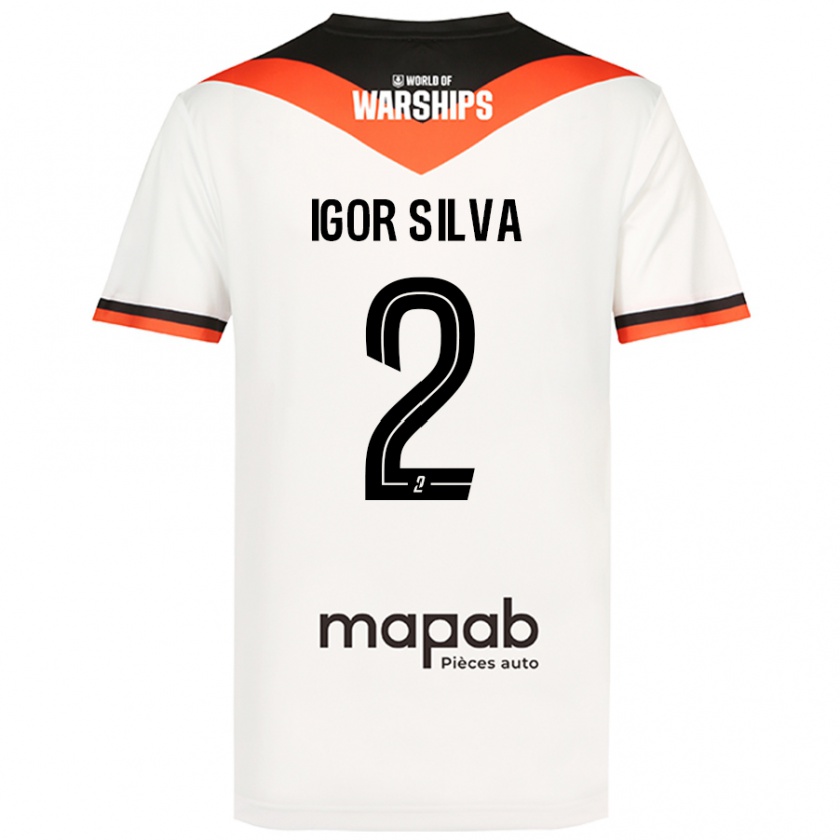 Kandiny Niño Camiseta Igor Silva #2 Blanco 2ª Equipación 2024/25 La Camisa Chile