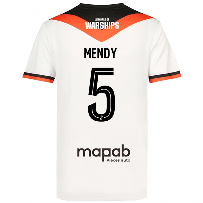 Kandiny Niño Camiseta Benjamin Mendy #5 Blanco 2ª Equipación 2024/25 La Camisa Chile