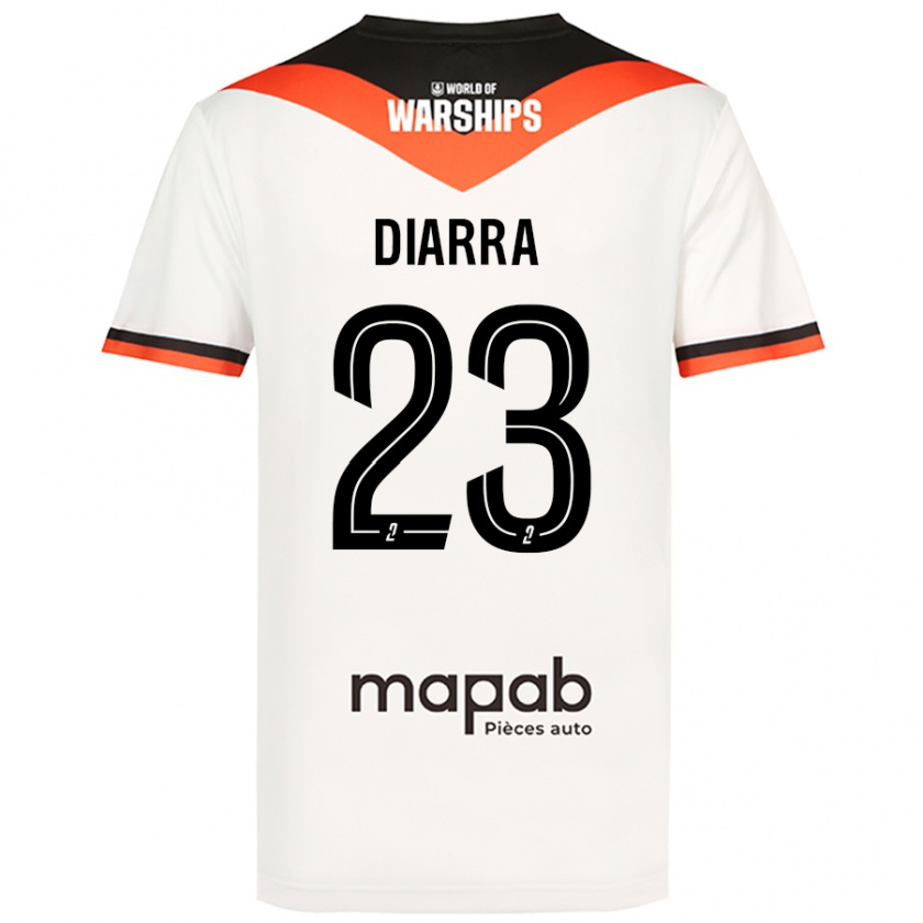 Kandiny Niño Camiseta Stéphane Diarra #23 Blanco 2ª Equipación 2024/25 La Camisa Chile