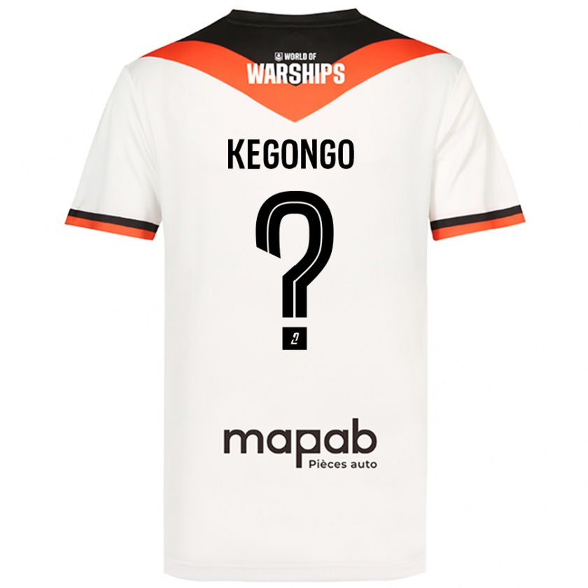 Kandiny Niño Camiseta Clarence Kegongo #0 Blanco 2ª Equipación 2024/25 La Camisa Chile