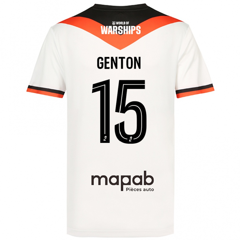 Kandiny Niño Camiseta Enzo Genton #15 Blanco 2ª Equipación 2024/25 La Camisa Chile