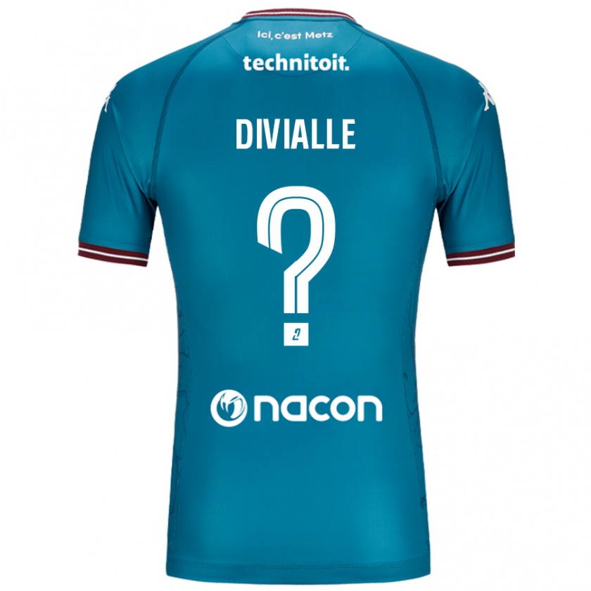 Kandiny Niño Camiseta Charles Divialle #0 Azul Petróleo 2ª Equipación 2024/25 La Camisa Chile