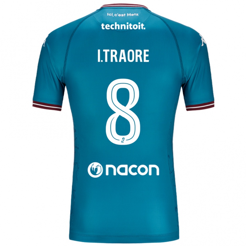 Kandiny Niño Camiseta Ismaël Traoré #8 Azul Petróleo 2ª Equipación 2024/25 La Camisa Chile