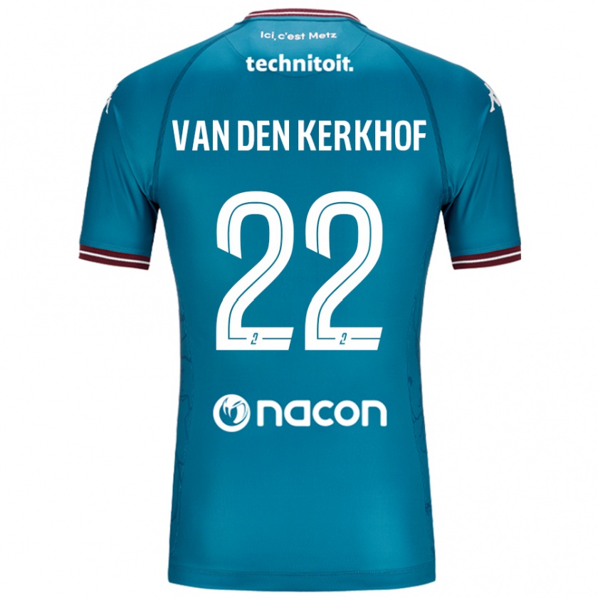 Kandiny Niño Camiseta Kevin Van Den Kerkhof #22 Azul Petróleo 2ª Equipación 2024/25 La Camisa Chile