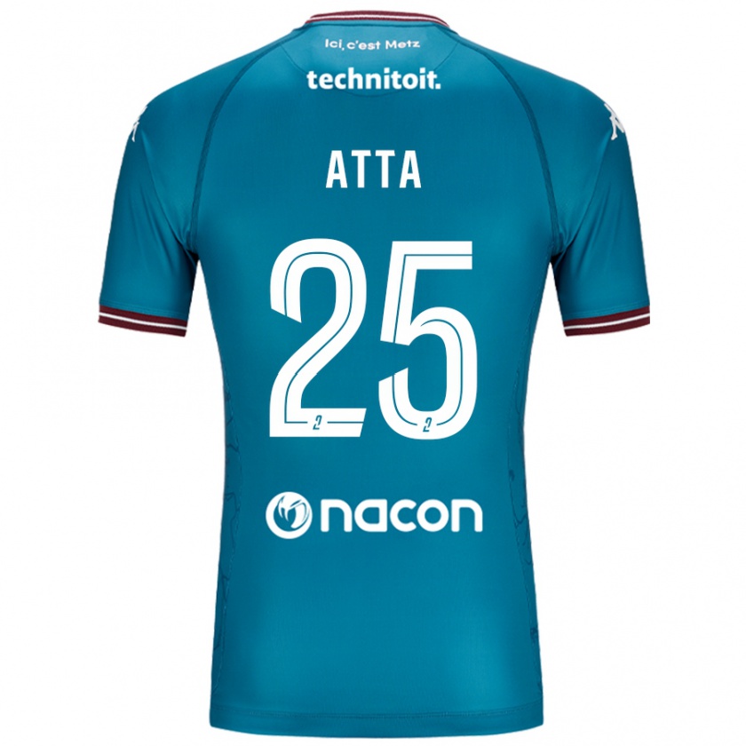 Kandiny Niño Camiseta Arthur Atta #25 Azul Petróleo 2ª Equipación 2024/25 La Camisa Chile